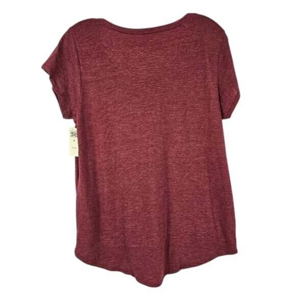 Lucky Brand Heathered Pink Patriotic Tshirt Sz M Scoop Neck Casual Americana USA - Picture 2 of 6